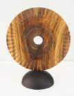 Standind disc - turned, textured and carved and pyrographed